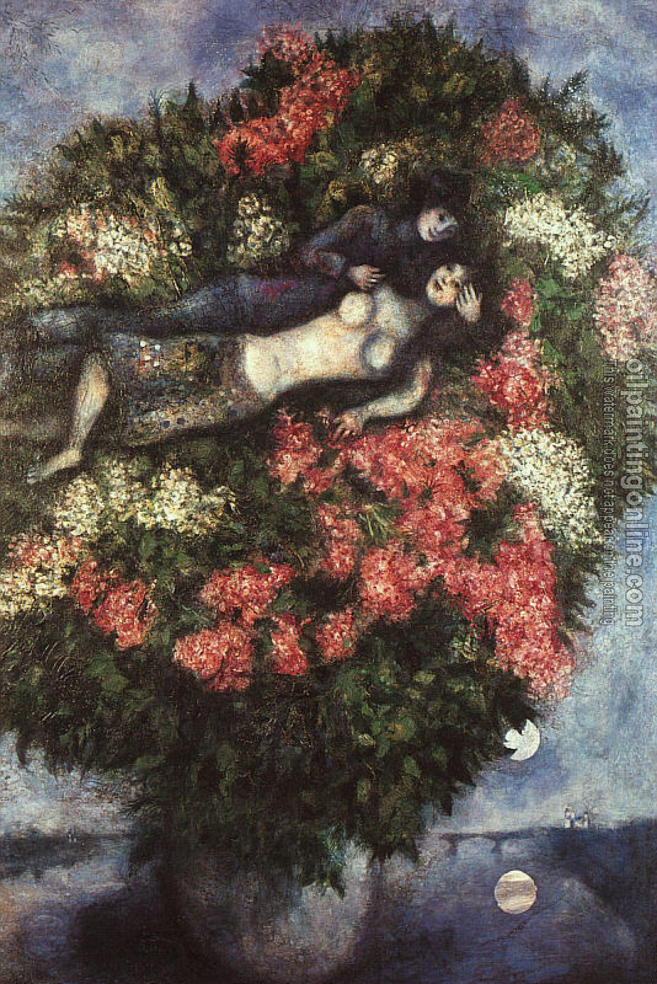 Chagall, Marc - Lovers in the Lilacs